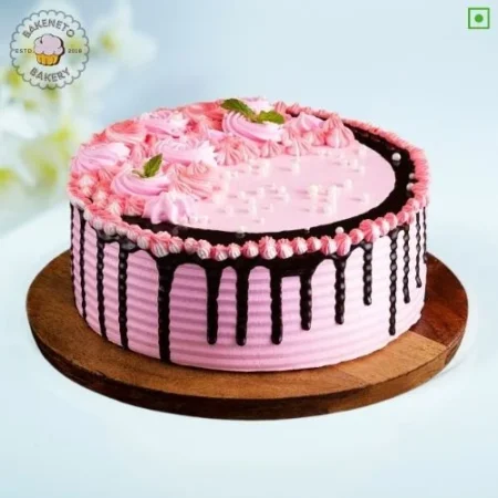 Order fresh and delicious Strawberry Floral Cake for your kid's birthday online. Get fast online Cake delivery in Noida, Ghaziabad and Noida Extension by best cake shop, Bakeneto.