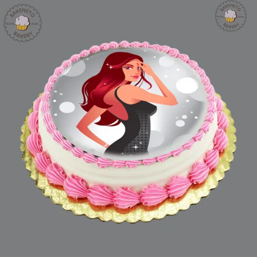 Black Dress Girl Cake