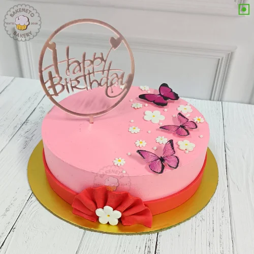 Eggless Blissful Pink Butterfly Cake delivery in Indirapuram, Noida, Kaushambi, Vaishali by the best cake shop. Also, the same day cake available in just 2 hours in Sector-60, Sector-61, Sector-62, Sector-63, Sector-64, Sector-65, Sector-70, Sector-71, Sector-72, Sector-73, Sector-74, Sector-75, Sector-76 , Secto-77, Secto-78, Secto-79 Noida by the best cake shop.