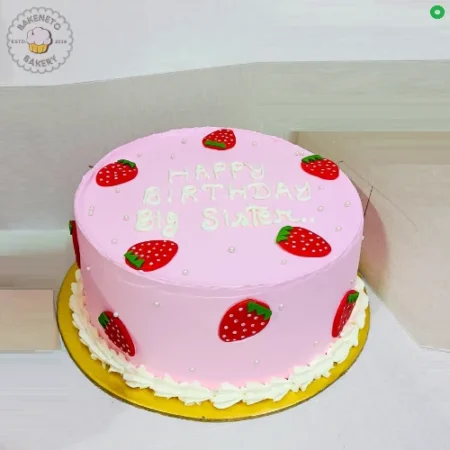 Eggless Blissful Strawberry Cake Cake delivery in Indirapuram, Noida, Kaushambi, Vaishali by the best cake shop. Also, the same day cake available in just 2 hours in Sector-60, Sector-61, Sector-62, Sector-63, Sector-64, Sector-65, Sector-70, Sector-71, Sector-72, Sector-73, Sector-74, Sector-75, Sector-76 , Secto-77, Secto-78, Secto-79 Noida by the best cake shop.