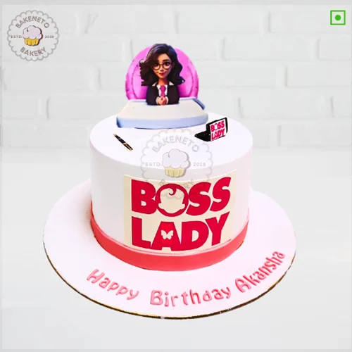 Book Boss Lady Cake online and get this adult theme cake via same-day cake delivery in Noida, Ghaziabad and Noida Extension by the best bakery and cake shop in noida and Cake delivery Gaur City, Vaishali, vasundhara, indirapuram, Pratap vihar, Siddharth vihar, crossing republic etc.