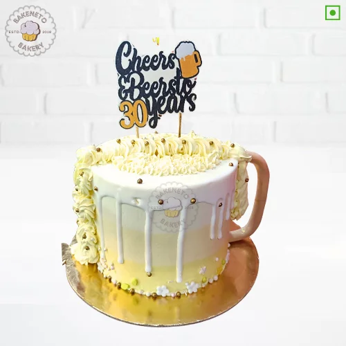 Order this delicious Cheerful Beer Cake online and get the same-day cake delivery in Noida, Indirapuram, Ghaziabad and Noida Extension by the best bakery and cake shop in noida and Cake delivery Gaur City, Vaishali, Vasundhara, Pratap vihar, Siddharth vihar, Crossing Republic etc.