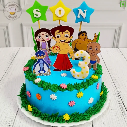 Chota Bheem Cake delivery in Indirapuram and Noida by the best cake shop. Same day cake available in just 2 hours in sector-60, sector-61, sector-62, sector-63, sector-64, sector-66, sector-70, sector-71, sector-72, sector-73 Noida, Indirapuram and Vaishali.