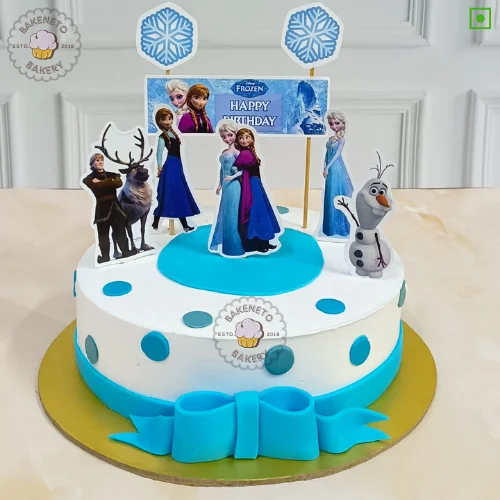 Frozen Movie Cake delivery available in Noida by the best cake shop. Same day cake available in just 2 hours in sector-3, sector-4, sector-8, sector-9, sector-10, sector-11, sector-12, sector-15, sector-22, sector-23 Noida, Indirapuram and Vaishali.