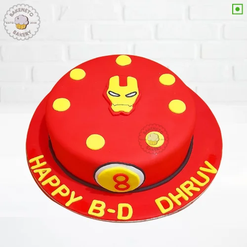 Order this delicious Iron Man Cake online and get the same-day cake delivery in Noida, Indirapuram, Ghaziabad and Noida Extension by the best bakery and cake shop in noida and Cake delivery Gaur City, Vaishali, Vasundhara, Pratap vihar, Siddharth vihar, Crossing Republic etc.