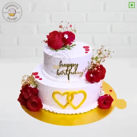 Order this delicious Love Rose Birthday Cake online and get the same-day cake delivery in Noida, Indirapuram, Ghaziabad and Noida Extension by the best bakery and cake shop in noida and Cake delivery Gaur City, Vaishali, Vasundhara, Pratap vihar, Siddharth vihar, Crossing Republic etc.