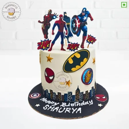 Book Marvel and DC Cake online and get the same-day cake delivery in Noida, Ghaziabad and Noida Extension by the best bakery and cake shop in noida and Cake delivery Gaur City, Vaishali, vasundhara, indirapuram, Pratap vihar, Siddharth vihar, crossing republic etc.