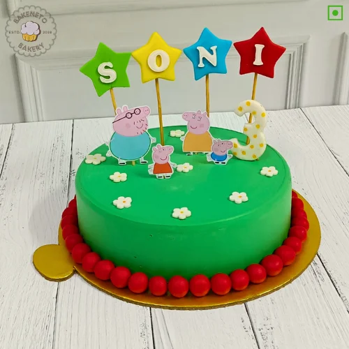 Peppa Pig Family Cake delivery in Indirapuram and Noida by the best cake shop. Same day cake available in just 2 hours in sector-60, sector-61, sector-62, sector-63, sector-64, sector-66, sector-70, sector-71, sector-72, sector-73 Noida, Indirapuram and Vaishali.