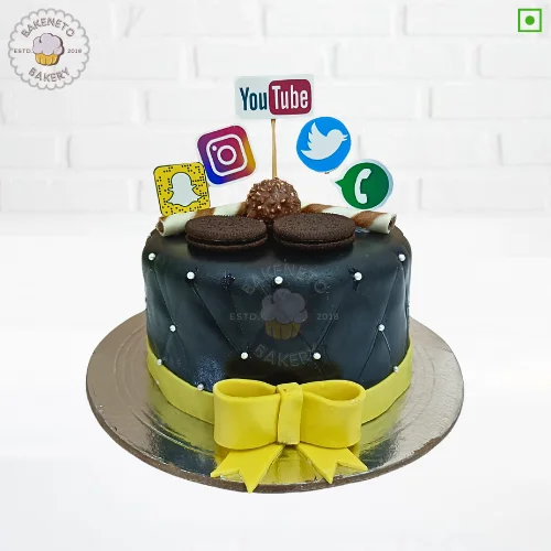 Book Social Media Lover Cake online and get this adult theme cake via same-day cake delivery in Noida, Ghaziabad and Noida Extension by the best bakery and cake shop in noida and Cake delivery Gaur City, Vaishali, vasundhara, indirapuram, Pratap vihar, Siddharth vihar, crossing republic etc.