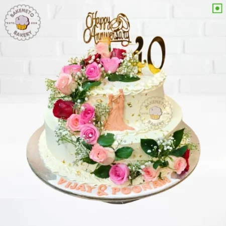 Order best quality 2 Tier Couple Cake online by the best cake hop in Noida, Ghaziabad and Greater Noida Extension near by areas Bakeneto provides online cake delivery service in 2 hours in Indirapuram, Kaushambi, Vasundhara, Vaishali, Pratap Vihaar, Crossing republic, Noida Extension, Ashok Nagar Delhi, and Noida. Get your cake customized in 2 hours.