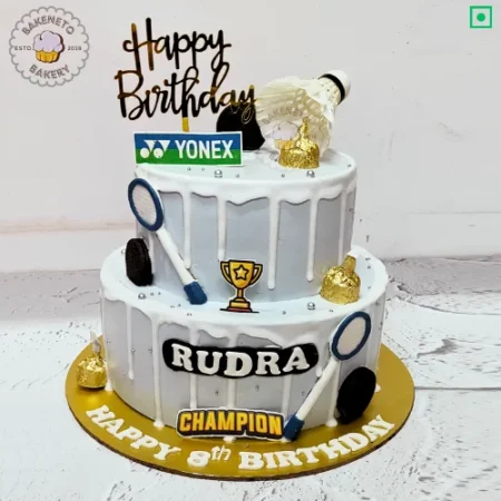 Get this fresh and delicious Badminton Theme Cake delivered online. Get various types of customized cakes in just 2 to 3 hours on the same day. Get 25+ flavors and get free cake delivery in Noida, Ghaziabad, Indirapuram, Vaishali, Vasundhara, Kaushambi and Noida Extension, Gaur City, Eco Village etc.