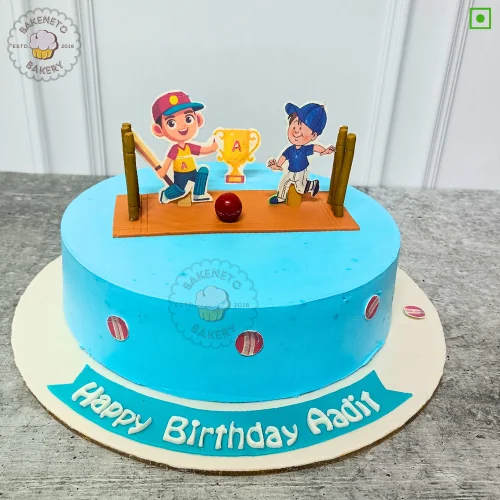 Order Cricket Team Cake for kid's birthday in 30 minutes in Noida. Super fastcake delivery nearby in Noida, Ghaziabad, Noida Extension. Get customized theme cakes in 2 hours in Noida.