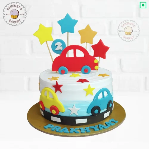 Order this delicious Cute Car Cake for your kid's birthday party. Get various types of customized cakes in just 2 to 3 hours on the same day. Get 25+ flavors and get free cake delivery in Noida, Ghaziabad, Indirapuram, Vaishali, Vasundhara, Kaushambi and Noida Extension, Gaur City, Eco Village etc.