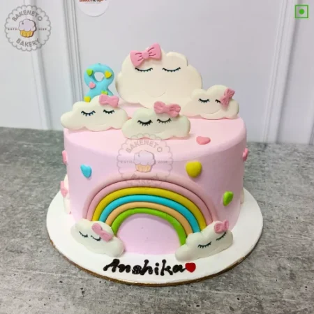 Order Cute Pink Cloud Cake online and get cake delivery in Noida, Ghaziabad and Greater Noida Extension near by areas by the best cake shop. Bakeneto provides online cake delivery service in 30 minutes in Indiraouram, Kaushambi, Vasundhara, Vaishali, Pratap Vihaar, Crossing repiblic, Noida Extension, Ashok Nagar Delhi, and Noida. Get your cake customized in 2 hours.