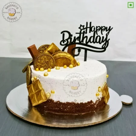 Order Gold Glimpse Cake for kid's birthday in 30 minutes in Noida. Super fastcake delivery nearby in Noida, Ghaziabad, Noida Extension. Get customized theme cakes in 2 hours in Noida.