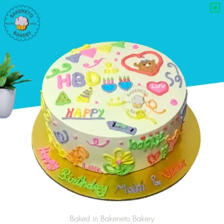 Order this delicious Handmade Color Cake for your kid's birthday party. Get various types of customized cakes in just 2 to 3 hours on the same day. Get 25+ flavors and get free cake delivery in Noida, Ghaziabad, Indirapuram, Vaishali, Vasundhara, Kaushambi and Noida Extension, Gaur City, Eco Village etc.