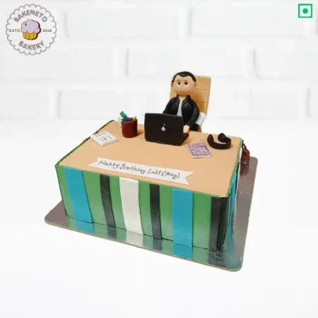 Order this fresh and delicious Office Boss Cake online. Get various types of customized cakes in just 2 to 3 hours on the same day. Get 25+ flavors and get free cake delivery in Noida, Ghaziabad, Indirapuram, Vaishali, Vasundhara, Kaushambi and Noida Extension, Gaur City, Eco Village etc.