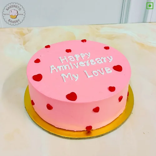 Pink Blissful Anniversary Cake