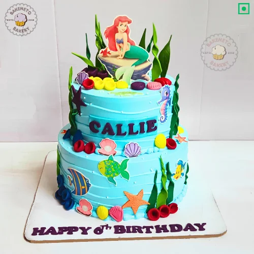 Get this fresh and delicious Princess Arial Cake deliveerd online. Get various types of customized cakes in just 2 to 3 hours on the same day. Get 25+ flavors and get free cake delivery in Noida, Ghaziabad, Indirapuram, Vaishali, Vasundhara, Kaushambi and Noida Extension, Gaur City, Eco Village etc.