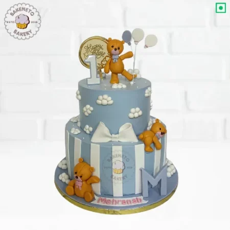 Order this delicious Teddy Cloud Party Cake for your kid's birthday party. Get various types of customized cakes in just 2 to 3 hours on the same day. Get 25+ flavors and get free cake delivery in Noida, Ghaziabad, Indirapuram, Vaishali, Vasundhara, Kaushambi and Noida Extension, Gaur City, Eco Village etc.