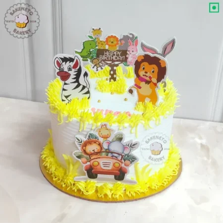 Get this fresh and delicious Wild Safari Cake delivered online. Get various types of customized cakes in just 2 to 3 hours on the same day. Get 25+ flavors and get free cake delivery in Noida, Ghaziabad, Indirapuram, Vaishali, Vasundhara, Kaushambi and Noida Extension, Gaur City, Eco Village etc.