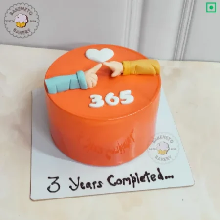 Book a fresh, delicious 365 Days Love Cake online for your kid's first birthday. Get various types of customized cakes in just 2 to 3 hours on the same day. Get 25+ flavors and get free cake delivery in Noida, Ghaziabad, Indirapuram, Vaishali, Vasundhara, Kaushambi and Noida Extension, Gaur City, Eco Village etc.