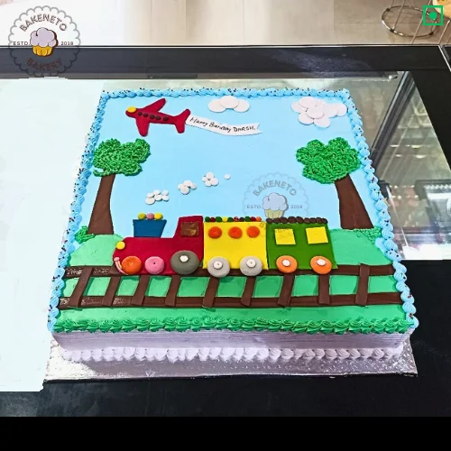 Order a fresh, delicious Creamy Train Cake online by the best cake shop in Noida, Ghaziaabd and Noida Extension. Bakeneto can make your customize cake in just 2 hours adnd give free home delivery as well. Get 25+ flavors and get free cake delivery in Noida, Ghaziabad, Indirapuram, Vaishali, Vasundhara, Kaushambi and Noida Extension, Gaur City, Eco Village etc.