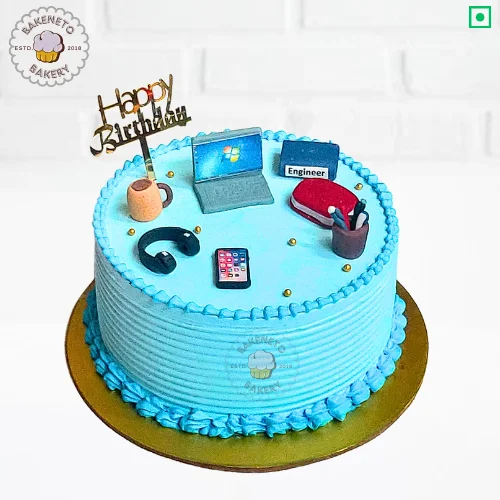 Order fresh, delicious Working Husband Cake online for your husband's birthday. Get various types of customized cakes in just 2 to 3 hours on the same day. Get 25+ flavors and get free cake delivery in Noida, Ghaziabad, Indirapuram, Vaishali, Vasundhara, Kaushambi and Noida Extension, Gaur City, Eco Village etc.