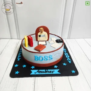 Order fresh and eggless 3D Boss Cake Online by best Cake Shop delivers in Noida, Ghaziabad, Noida Extension and nearby area.