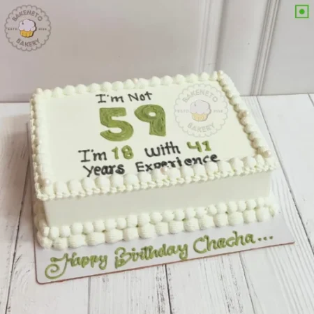 Bring this fresh, yummy and unique 59th Birthday Cake for your birthday or anniversary celebration or any other event. Order fresh cake home delivery online by bakeneto.