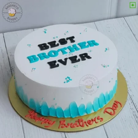 Best Brother Cake is the simple sober cake for brother's birthday. Light color, fresh cake online by bakeneto in Noida, Ghaziabad and Noida extension