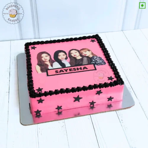 Blackpink Theme Cake is the simple sober cake for brother's birthday. Vibrant, delicious and fresh cake online by bakeneto in Noida, Ghaziabad and Noida extension