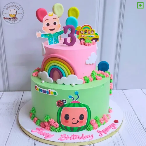 Bring this fresh, yummy and unique Cocomelon Baby Cake for your birthday or anniversary celebration or any other event. Order fresh cake home delivery online by bakeneto.