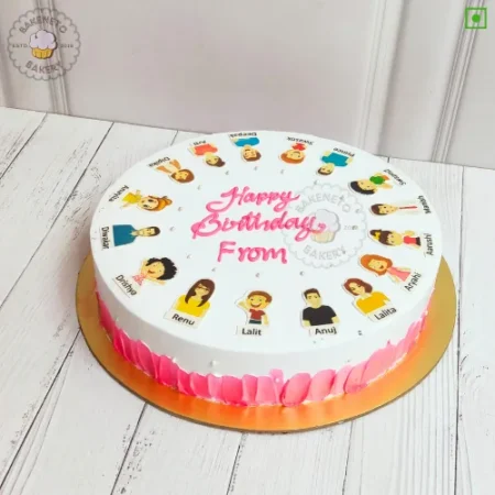 Bring this fresh, yummy and unique Family Photo Cake for your birthday or anniversary celebration or any other event. Order fresh cake home delivery online by bakeneto.
