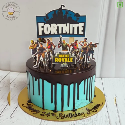 Order yummy, fresh and eggless Fortnite Theme Cake Online by best Cake Shop delivers in Noida, Ghaziabad, Noida Extension and nearby area.