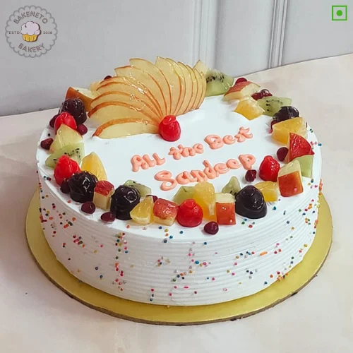 Bring this fresh, yummy and unique Fruit Delight Cake for your birthday or anniversary celebration or any other event. Order fresh cake home delivery online by bakeneto.