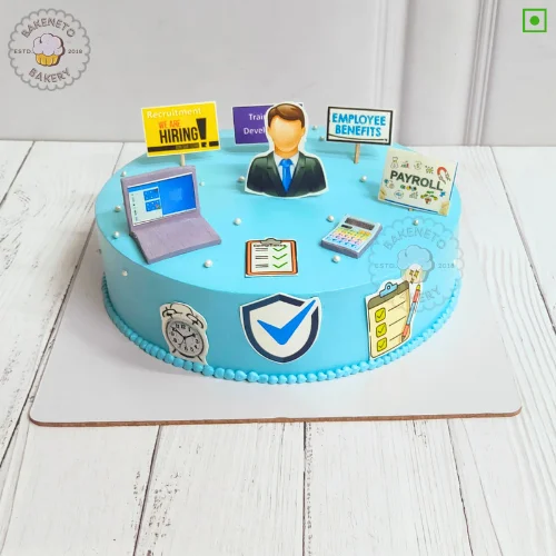 Order yummy, fresh and eggless HR Theme Cake Online by best Cake Shop delivers in Noida, Ghaziabad, Noida Extension and nearby area.