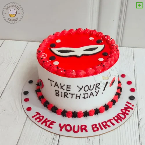 Bring this fresh, yummy and unique Mask Cake for your birthday or anniversary celebration or any other event. Order fresh cake home delivery online by bakeneto.