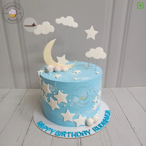Order fresh and eggless Moon and Cloud Cake Online by best Cake Shop delivers in Noida, Ghaziabad, Noida Extension and nearby area.
