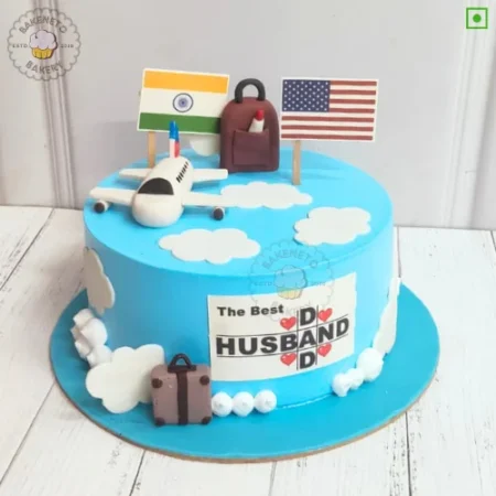 Bring this fresh, yummy and unique NRI Theme Cake for your birthday or anniversary celebration or any other event. Order fresh cake home delivery online by bakeneto.