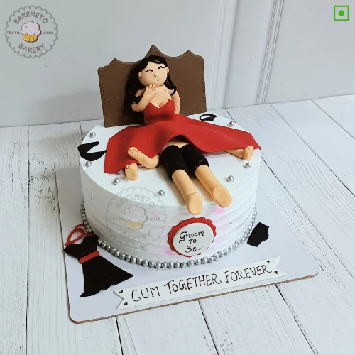 Order fresh and eggless Naughty Couple Cake Online by best Cake Shop delivers in Noida, Ghaziabad, Noida Extension and nearby area.
