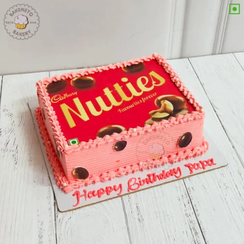 Nutties Photo Cake is the simple sober cake for brother's birthday. Vibrant, delicious and fresh cake online by bakeneto in Noida, Ghaziabad and Noida extension