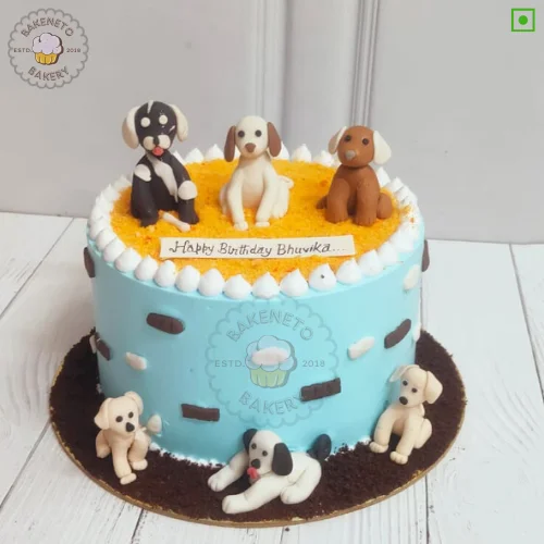 Order fresh and eggless Puppies Cake Online by best Cake Shop delivers in Noida, Ghaziabad, Noida Extension and nearby area.