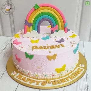 Book this fresh, 100% eggless and premium quality Rainbow Bliss Cake by bakeneto via same day quick delivery option. Customize your cake's color and flavor as per your choice by calling us at 7071-634-634..