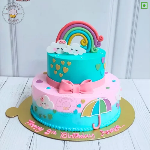 Order fresh and eggless Rainbow Cloud Cake Online by best Cake Shop delivers in Noida, Ghaziabad, Noida Extension and nearby area.