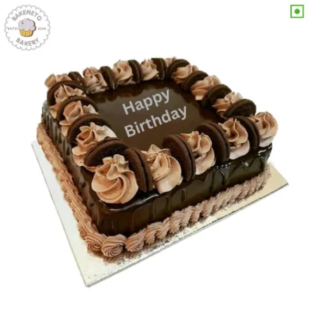Square Chocolate Cake is the simple sober cake for brother's birthday. Vibrant, delicious and fresh cake online by bakeneto in Noida, Ghaziabad and Noida extension