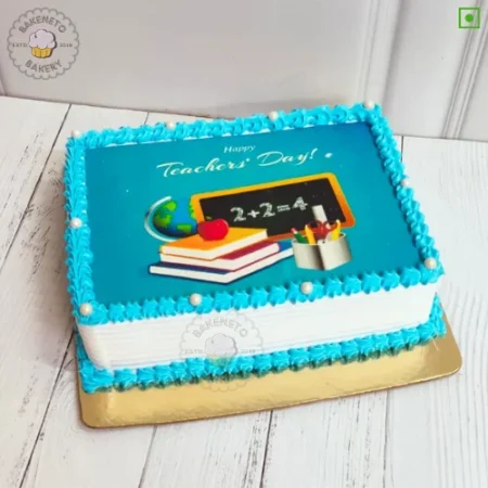 Bring this fresh, yummy and unique Teachers Day Photo Cake for your birthday or anniversary celebration or any other event. Order fresh cake home delivery online by bakeneto.