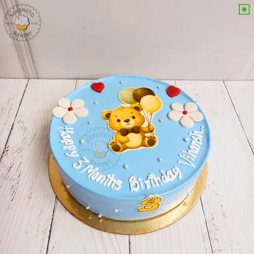 Order fresh and eggless Teddy 2D Cake Online by best Cake Shop delivers in Noida, Ghaziabad, Noida Extension and nearby area.