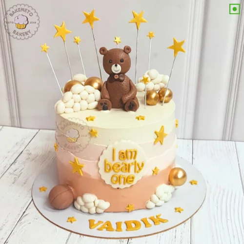 Book this fresh, 100% eggless and premium quality Teddy Clouds Cake by bakeneto via same day quick delivery option. Customize your cake's color and flavor as per your choice by calling us at 7071-634-634.